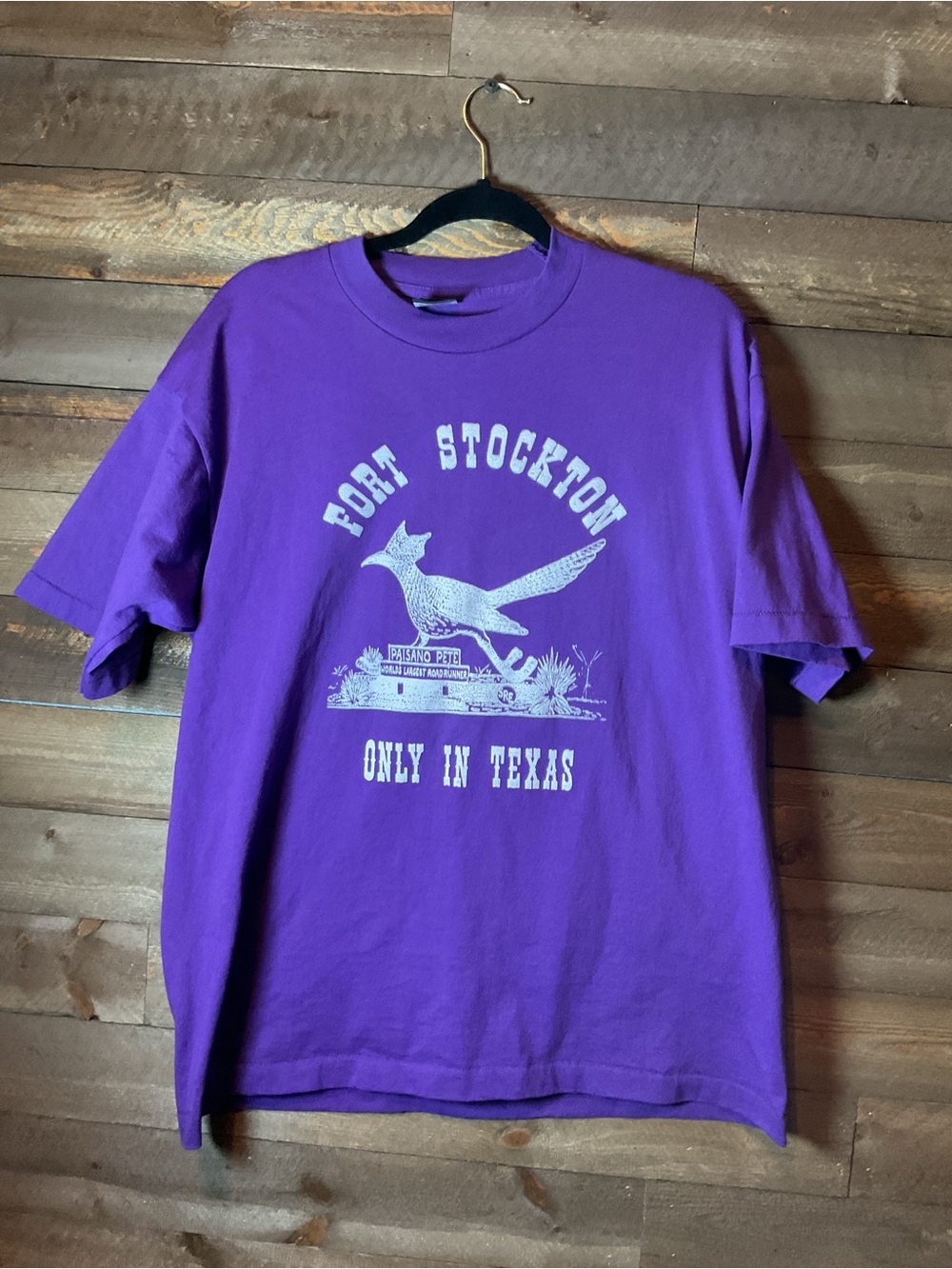 Vintage Fort Stockton Only in Texas  Paisano Pete Roadrunner Graphic T-Shirt XL